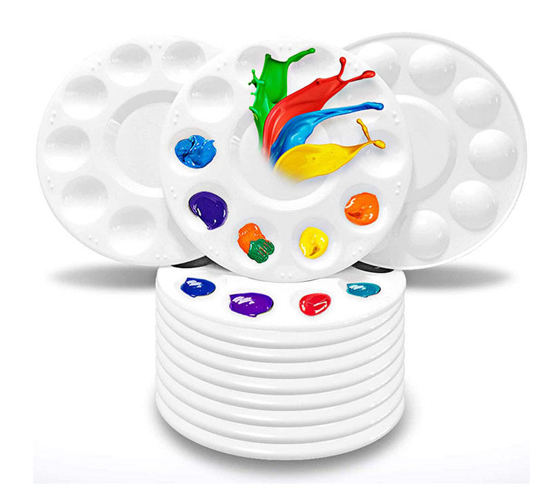Paint Tray Palettes Plastic Round Pallets For Kids Adults
