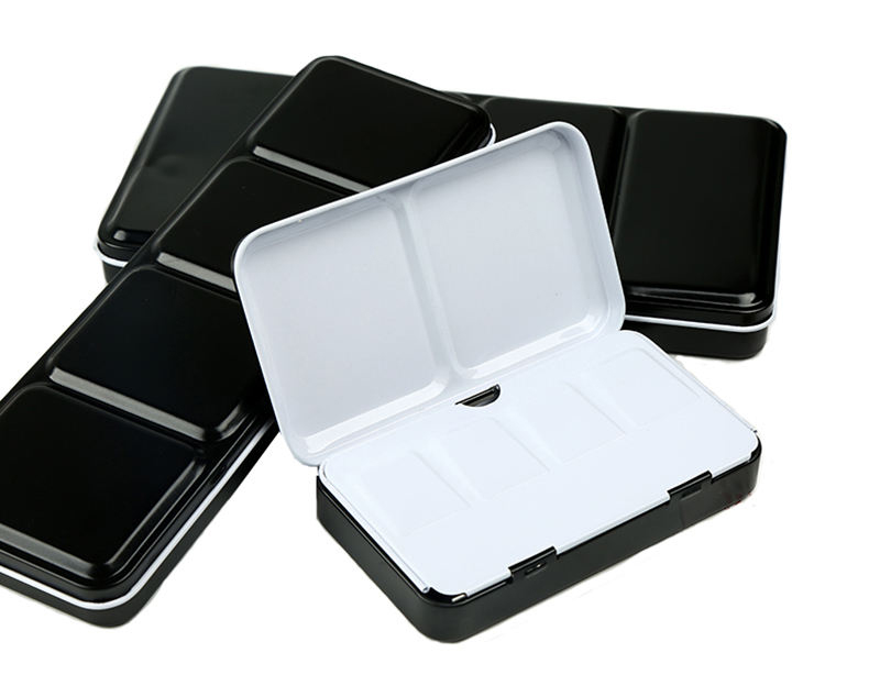 Wholesale Empty Watercolor Metal Box Tins Palette Paint Case For 12 Half pan