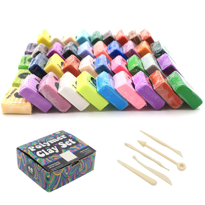 iFergoo Polymer Clay Starter Kit - 48 Colors Oven Bake Clay, DIY Molding Clay with Sculpting Tools, Accessories, Rolling Pin, Art Craft