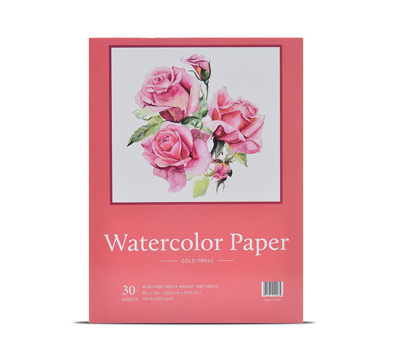 ArtBeek Watercolor Paper Block,9 x 12 Watercolor Block 32 Sheets 100% Cotton Cold Press 140lb/300gsm