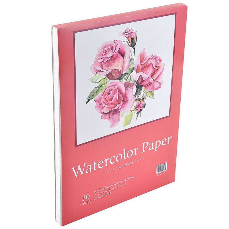 Art Popular Cold Press 4 Sides Bound 9 x 12 Inch Watercolor Block For Watercoloris
