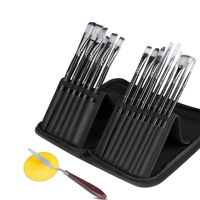 Art 15Pcs Different Shape And Size Artist Paint Brush Set For Acrylic Watercolor Oil Creative Body Paint